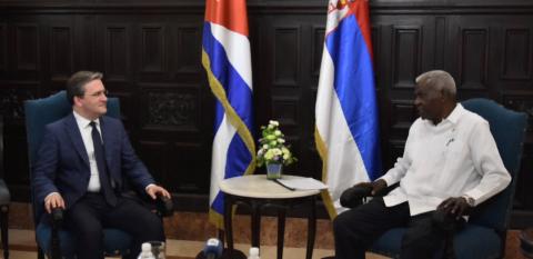 #EstebanLazo, recibe en el Capitolio Nacional al ministro de Asuntos Exteriores de la República de #Serbia, Excmo. Sr. Nikola #Selaković