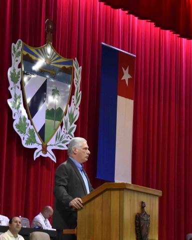 Miguel Mario Díaz-Canel Bermúdez, Primer Secretario del Comité Central del Partido Comunista de Cuba y Presidente de la República, en la clausura del Primer Periodo Ordinario de Sesiones de la X Legislatura de la Asamblea Nacional del Poder Popular Miguel Mario Díaz-Canel Bermúdez, Primer Secretario del Comité Central del Partido Comunista de Cuba y Presidente de la República, en la clausura del Primer Periodo Ordinario de Sesiones de la X Legislatura de la Asamblea Nacional del Poder Popular