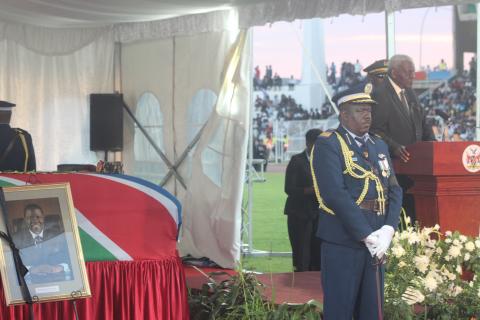 Discurso del Presidente de la Asamblea Nacional del Poder Popular y del Consejo de Estado de la República de Cuba, Esteban Lazo Hernández, en el homenaje póstumo al Dr. Hage Gottfried Geingob, tercer presidente de la República de Namibia. Estadio de la Independencia, Windhoek, Namibia, 24 de febrero de 2024, «Año 66 de la Revolución». 