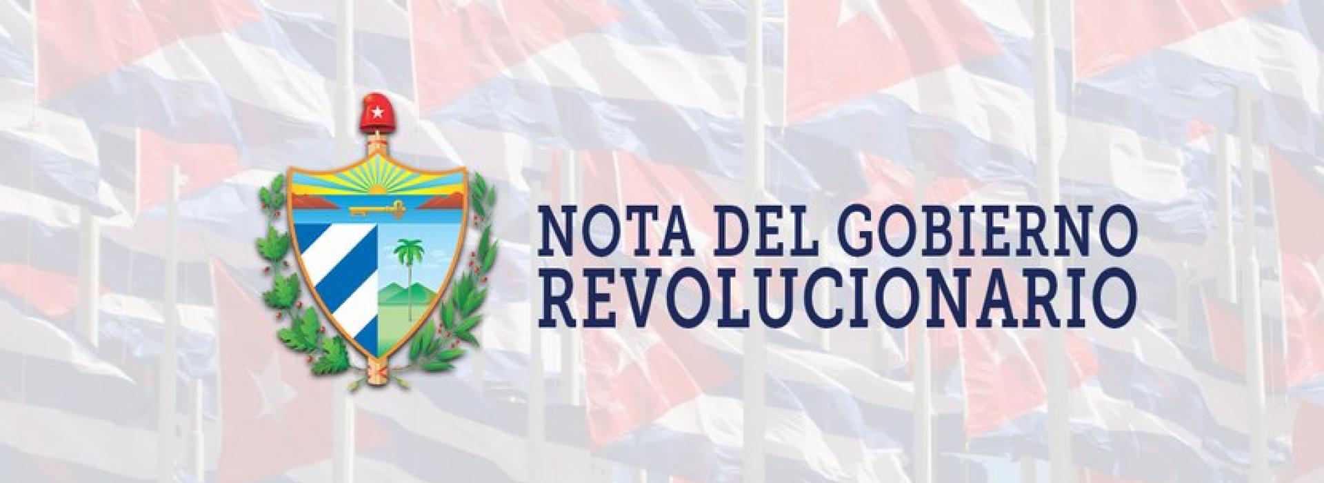NOTA DEL GOBIERNO REVOLUCIONARIO