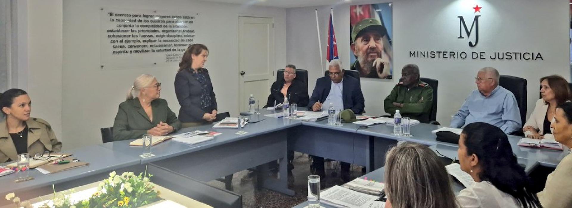 Intercambió Esteban Lazo con Consejo de Dirección del Ministerio de Justicia